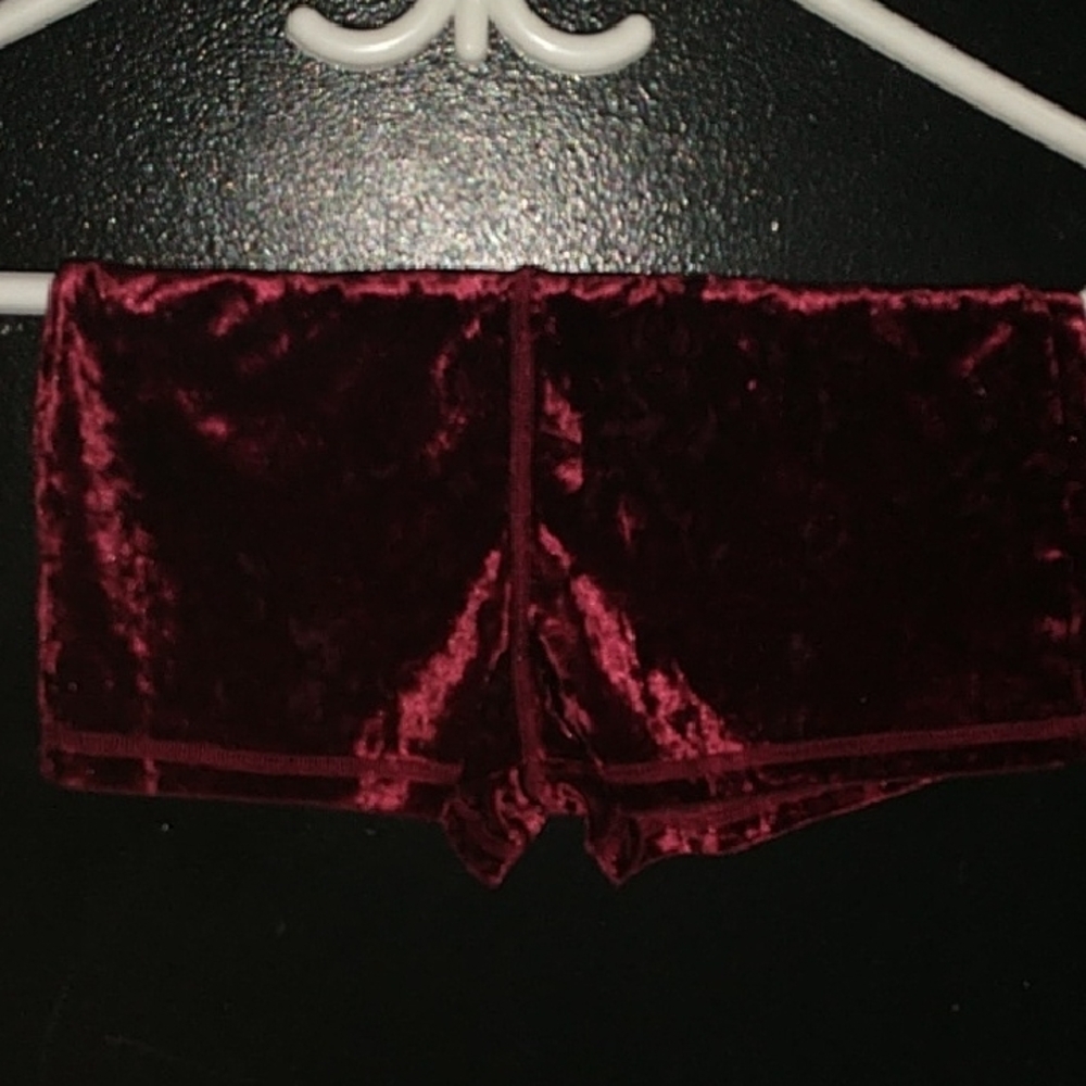 Velvet Burgundy Shorts